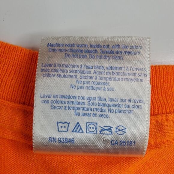 L vintage BLUES BROTHERS GUITAR MILLER LITE Y2K orange TSHIRT LARGE - Picture 10 of 11